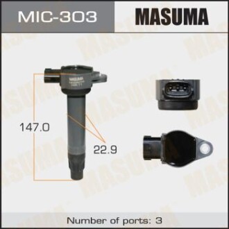 Катушка зажигания Mitsubishi ASX, Lancer 1.8, 2.0 (-17), Outlander 2.0, 2.4, 3.0 (08-) (MIC-303) - MASUMA MIC303