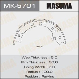 Гальмівні колодки гальма стоянки - (43154SFEJ02, 43154SFEJO2) MASUMA MK5701