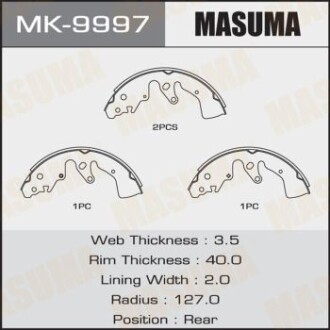 Колодки гальмівні стояночного тормоза (MK-9997) - MASUMA MK9997