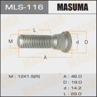 Шпилька колеса Toyota (MLS-116) - (9094202070) MASUMA MLS116