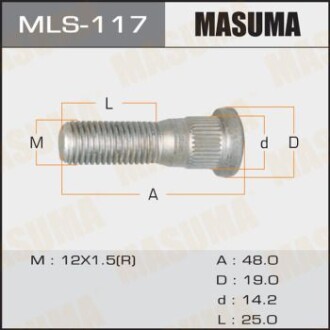 Шпилька колеса Toyota (MLS-117) - MASUMA MLS117