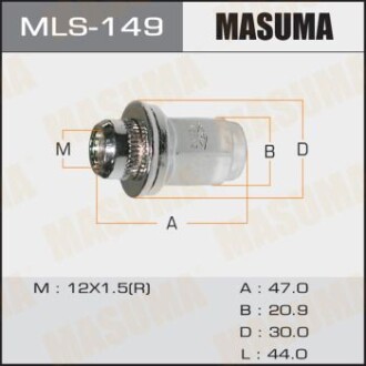 Гайка колеса (MLS-149) - (9008017036, 9094201058, 9094201084) MASUMA MLS149