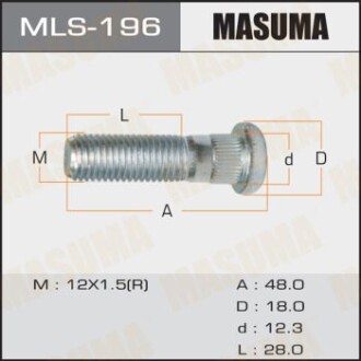 Шпилька колеса Honda Accord (17-) (MLS-196) - (90113SD4902, 90113S84901, 90113SM1005) MASUMA MLS196