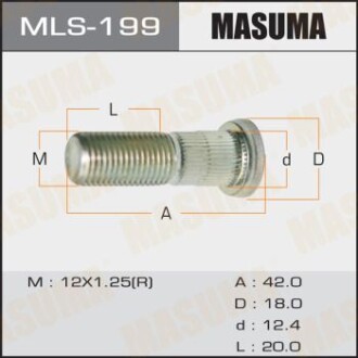 Шпилька колеса Suzuki (MLS-199) - (0911912012, 0911912008) MASUMA MLS199 (фото 1)