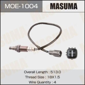 Датчик кислорода (лямбда-зонд) Toyota Camry (03-07), Highlander (07-10), RAV 4 (03-12) (MOE-1004) - MASUMA MOE1004