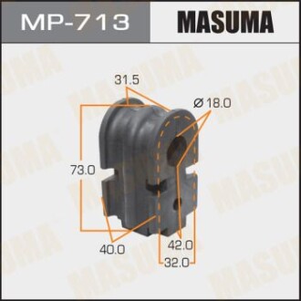 Втулка стабілізатора переднього (Кратно 2) Nissan Micra (02-07), Tida (15-) (MP-713) - MASUMA MP713