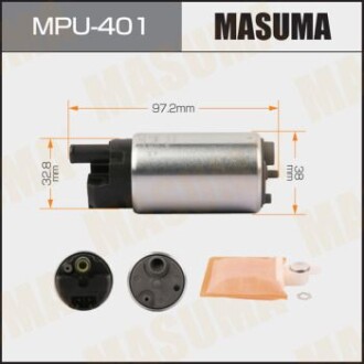 Бензонасос электрический (+сеточка) Honda/ Mazda/ Mitsubishi (MPU-401) - (23100B1030, 23100B1080, 17045T0A000) MASUMA MPU401