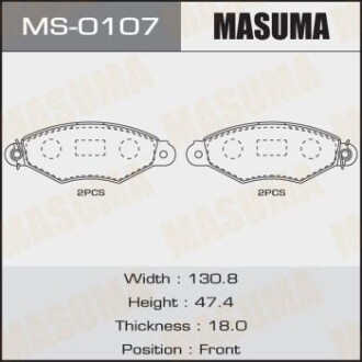 Колодки тормозные AN-8118WK, P56038 передн PEUGEOT 206+ (MS-0107) - MASUMA MS0107