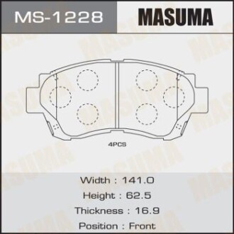 Колодки тормозные AN-322K, NP1006, P83027 передн LEXUS SC (MS-1228) - MASUMA MS1228