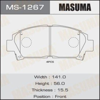 Гальмівні колодки передня AN-374K, NP1077, P83028, аналог MS-1362 - MASUMA MS1267