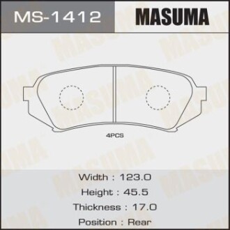 Колодки тормозные задн TOYOTA LAND_CRUISER 200 (MS-1412) - MASUMA MS1412