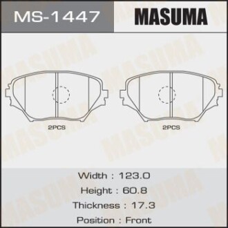 Колодки гальмівні передн Toyota RAV 4 (00-05) (MS-1447) - MASUMA MS1447