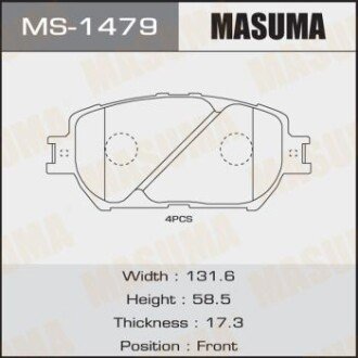 Колодки тормозные передн - (446530340, 0446533260, 446533250) MASUMA MS1479