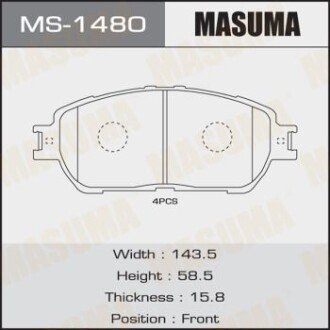 Колодки тормозные передн AN-670K, NP1024, P83105 - MASUMA MS1480