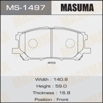 Колодки тормозные передн Lexus RX 300, 330, 350 (04-08) (MS-1497) - (0446548100, 0446548110, 044650W070) MASUMA MS1497