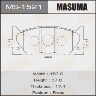 Колодки гальмівні передн Toyota Camry (06-) (MS-1521) - MASUMA MS1521