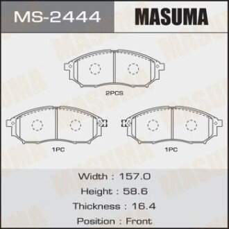 Колодки гальмівні передн Infiniti FX 35 (05-10)/ Nissan Murano (04-16), Pathfinder (05-14)/ Renault Koleos (08-) (MS-2444) - MASUMA MS2444