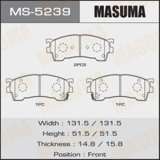 Колодки тормозные передн (MS-5239) - MASUMA MS5239