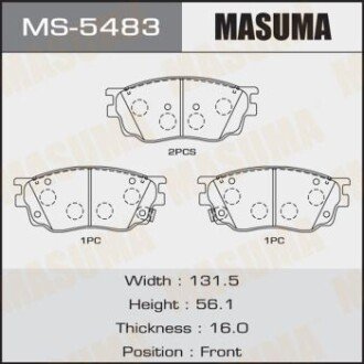 Колодки гальмівні (MS-5483) - (gjyc3328z, g2yd3328z, g2yd3323z) MASUMA MS5483