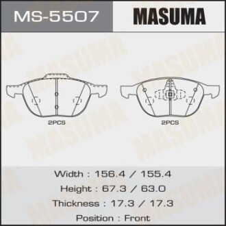 Колодки тормозные передн Ford Focus (04-)/ Mazda 3 (03-), 5 (05-15) (MS-5507) - MASUMA MS5507