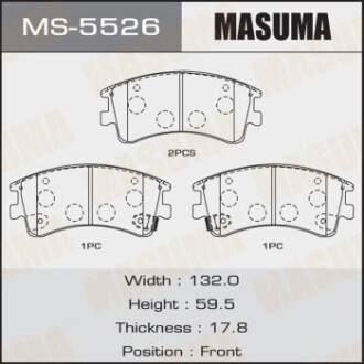 Колодки тормозные AN-719WK NP5007 P49032 передн (MS-5526) - MASUMA MS5526