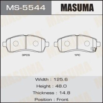 Колодки тормозные (MS-5544) - (d6Y13328Z, D6Y13328ZA) MASUMA MS5544