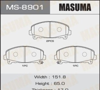 Колодки гальмівні передн Honda Accord (09-12) (MS-8901) - MASUMA MS8901