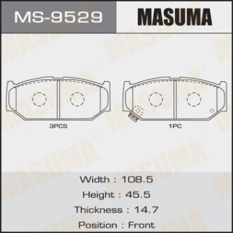 Колодки тормозные (MS-9529) - (5581057K01, 5581063J00, MQ501191) MASUMA MS9529