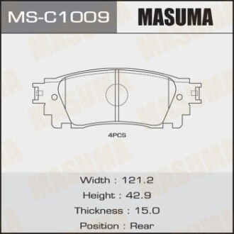 Колодки тормозные (MS-C1009) - MASUMA MSC1009