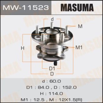 Маточина колеса заднього у зборі з підшипником Toyota Venza (09-16) (с ABS) (MW-11523) - MASUMA MW11523