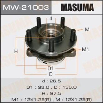 Маточина колеса переднього у зборі з підшипником Infinity FX 35 (02-12) G 37 (08-), M 37 (10-) 2WD (MW-21003) - (40202CG010, 40202EJ70A, 40202CG01A) MASUMA MW21003