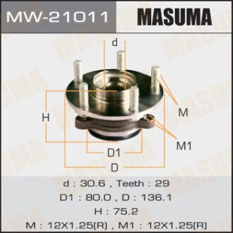 Ступица колеса (MW-21011) - (402021KA0A, 40202JG000, 40202JG01A) MASUMA MW21011