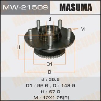 Ступица колеса заднего в сборе с подшипником Nissan Primera (02-07) (MW-21509) - MASUMA MW21509