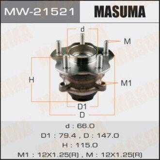 Ступица колеса задн Nissan X-TRAIL, SERENA / T32, C26 (с ABS) - MASUMA MW21521