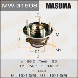 Маточина колеса (MW-31508) - (3785A009, 3785A009S1, 05105770AC) MASUMA MW31508