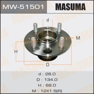 Ступица колеса задн MOBILIO/ GB1, GB2 (MW-51501) - (42200SAA003, 42200SAAG01, 42200SAAG02) MASUMA MW51501 (фото 1)