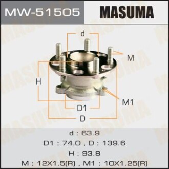 Ступица колеса задн ACCORD / SL9 (MW-51505) - MASUMA MW51505