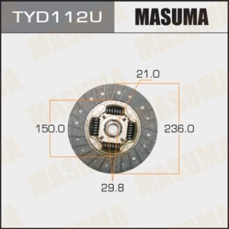 Диск сцепления 236*150*21*29.8 TOYOTA AVENSIS - (3125033032, 3125042010, 3125033031) MASUMA TYD112U