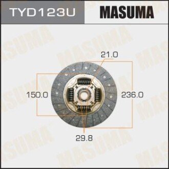 Диск сцепления 236*150*21*29.8 Toyota Camry RAV4 - (3125033032, 3125042010, 3125033031) MASUMA TYD123U