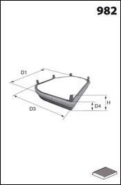 Фільтр салону (аналогWP6833/LAK37) - (2108300918, 2108300818, A2108300818) MECAFILTER EKR7023 (фото 1)