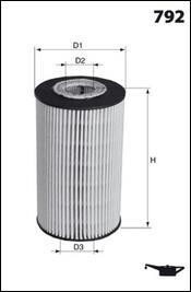 Фільтр оливи (аналогWL7300/OX175D) - (5015901AA, 11420026787, 11427512446) MECAFILTER ELH4336