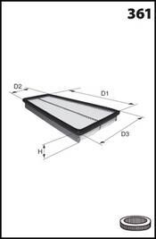 Фільтр повітря (аналогWA6371/LX1022) - MECAFILTER ELP3907