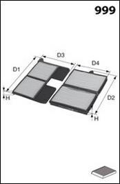 Фільтр салону (аналогWP9204/LA186/S) - (8850820040, 8850820050, 8888020050) MECAFILTER JLR7210