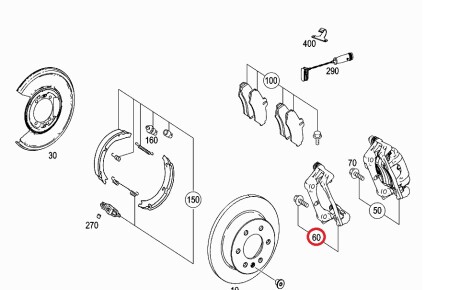 Скоба гальмівного супорта Mercedes - MERCEDES-BENZ 0004206415