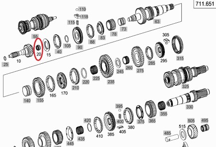 Шестерня КПП Mercedes - (0B7311139B, 0B7311235, 0B7311235A) MERCEDES-BENZ 0009813811