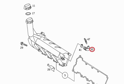 Патрубок вентиляцiї Mercedes - (1660180182, A1660180182) MERCEDES-BENZ 1660180182