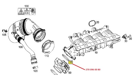 Прокладка колектора впускного MB E-class (W212/W213) 09- M271/M274 (кільце) MERCEDES - ((14035HG00D, 1612200Q0C, 1612200Q0D, 8201722473, A2700960080)) MERCEDES-BENZ 2700960080