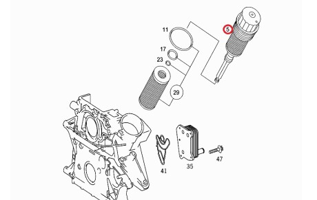 Фото 5 - Масляний фільтр MERCEDES-BENZ 611 180 02 10 (6111800210)