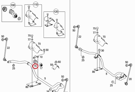 Втулка стабiлiзатора Mercedes - MERCEDES-BENZ 6393232085