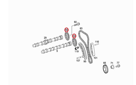 Шестерня розподільчого валу Mercedes - (a6510520200, A6510520100, A6510520016) MERCEDES-BENZ 6510520000